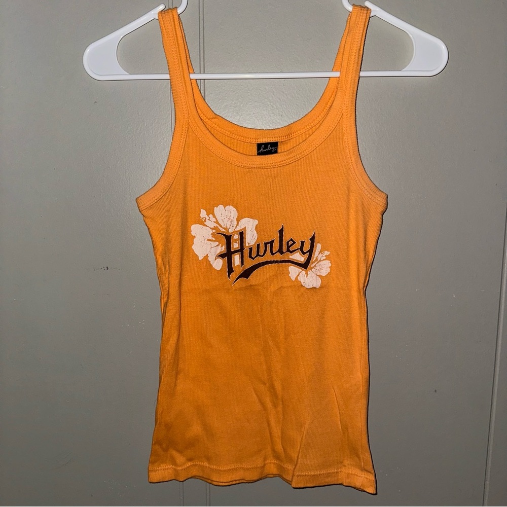 Hurley Floral Graphic Orange Tank Top